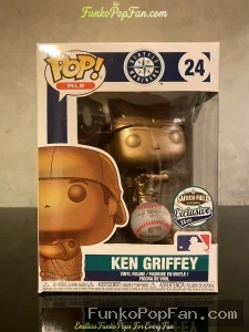 MLB #24 Gold 24 Pcs Limited Ken Griffey (Safeco Field Exclusive) Vinyl Figure Bobblehead Vaulted Collectible With Protector Funko Pop Figure