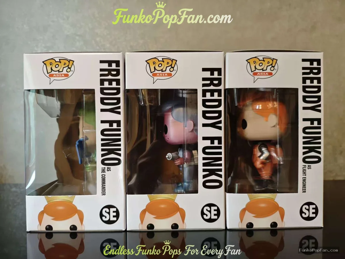 Bundle Funko Pop! Asia SE Freddy Funko as Pilot / as Flight Engineer / as The commander MMC Mission  - Funko Pop Figure