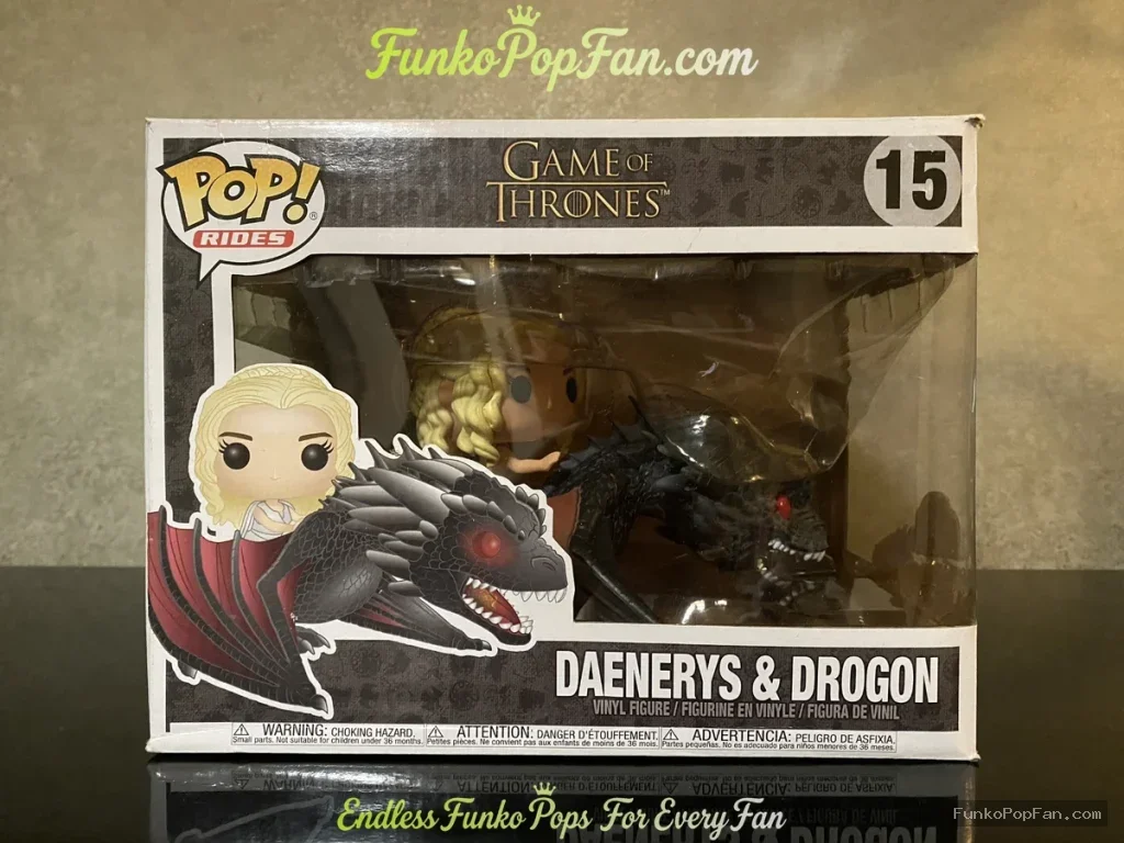 Rides Game of Thrones #15 Daenerys & Drogon Vinyl Figure Bobblehead Vaulted Collectible With Protector Funko Pop Figure