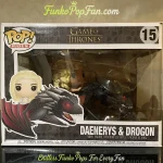 Rides Game of Thrones #15 Daenerys & Drogon Vinyl Figure Bobblehead Vaulted Collectible With Protector Funko Pop Figure