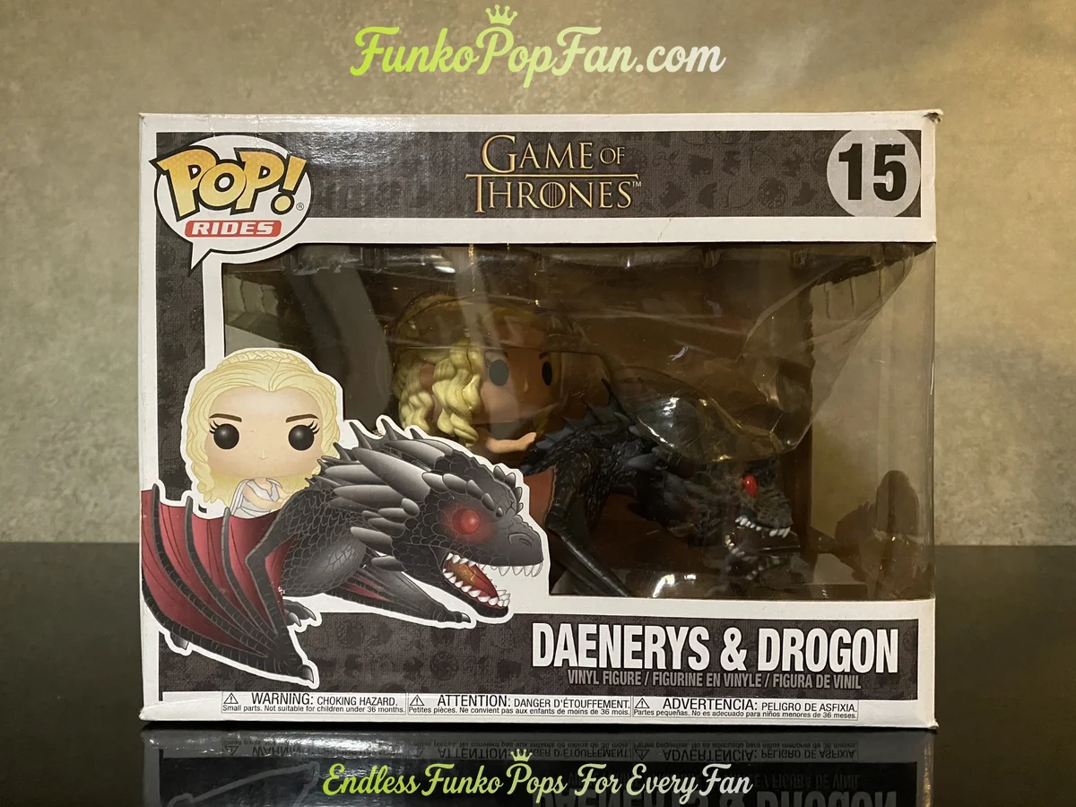 Rides Game of Thrones #15 Daenerys & Drogon Vinyl Figure Bobblehead Vaulted Collectible With Protector Funko Pop Figure