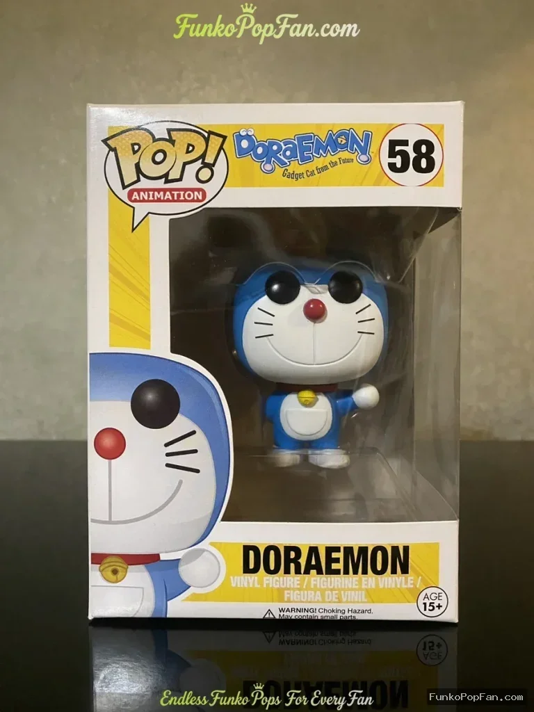 Animation Doraemon #58 Doraemon Vinyl Figure Bobblehead Vaulted Collectible With Protector Funko Pop Figure