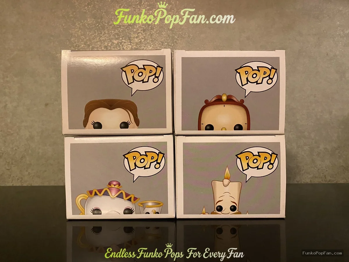 Bundle Funko Pop! Disney Beauty and the Beast #90 Peasant Belle / Cogsworth #91 / Mrs. Potts & Chip  - Funko Pop Figure