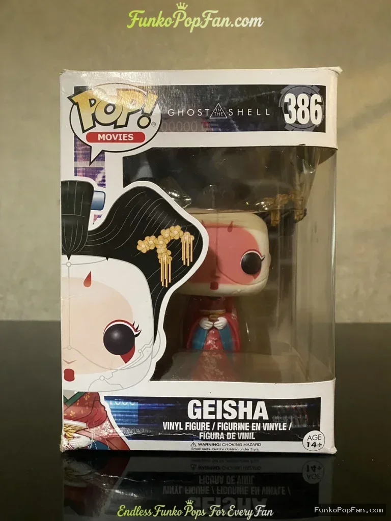Movies Ghost in the Shell #386 Geisha Vinyl Figure Bobblehead Vaulted Collectible With Protector Funko Pop Figure