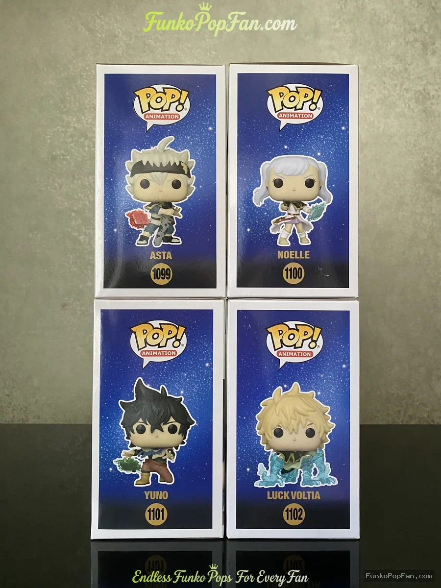 Bundle Funko Pop #1099/#1100/#1101/#1102 Black Clover Asta / Noelle / Yuno / Luci Voltia Vinyl Figur - Funko Pop Figure