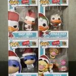 Bundle Funko Pop #1127/#1128/#1129/#1130 Disney Christmas Daisy Duck / Donald Duck / Eeyore / Tigger Vinyl Figure Bobblehead Vaulted Collectible With Protector Funko Pop Figure