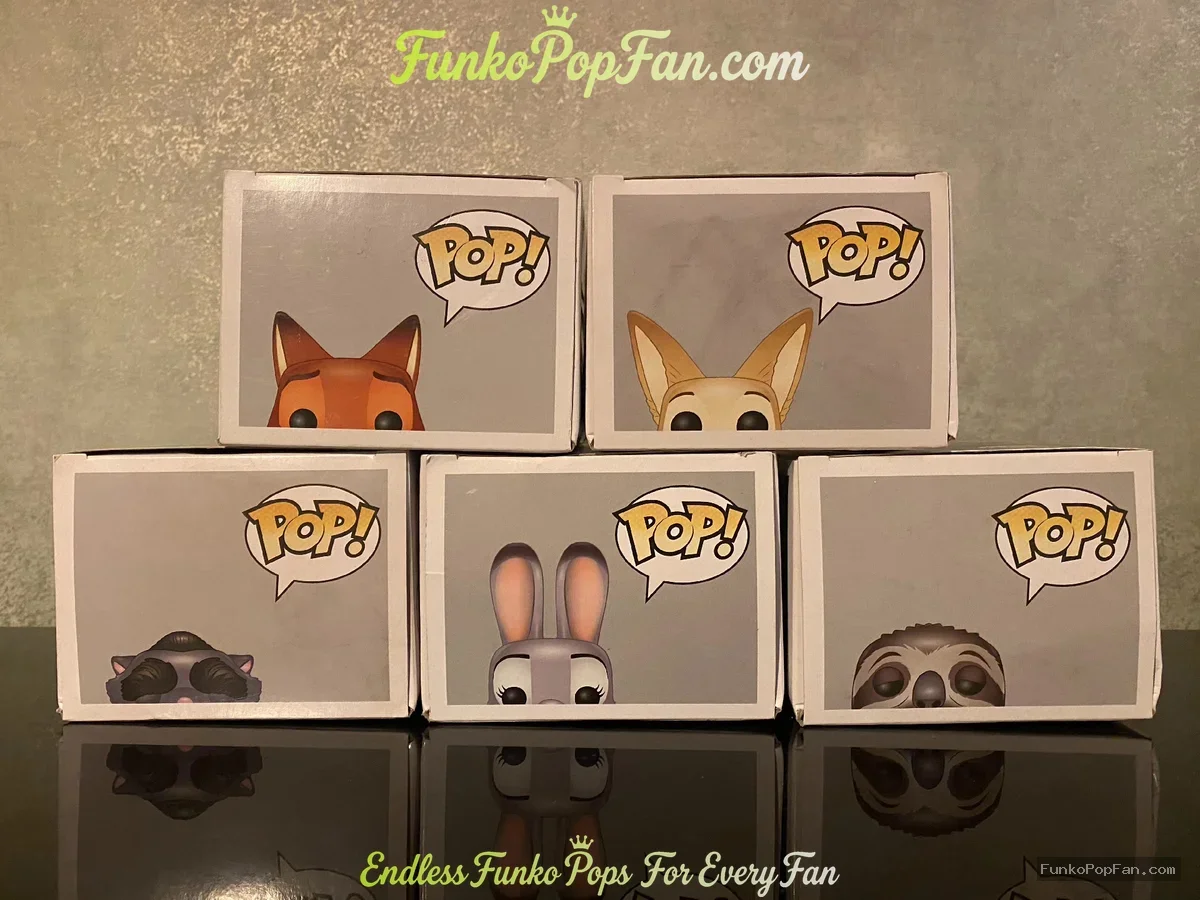 Bundle Funko Pop! Disney Zootopia #186 Nick Wilde / #187 Ele-Finnick / #188 Mr. Big / #189 Judy Hopp - Funko Pop Figure
