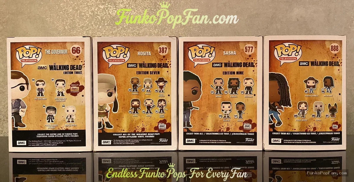 Bundle Funko Pop! TV The Walking Dead Lot of 4 #66 The Governor + #387 Rosita + #577 Sasha + #888 Mi - Funko Pop Figure