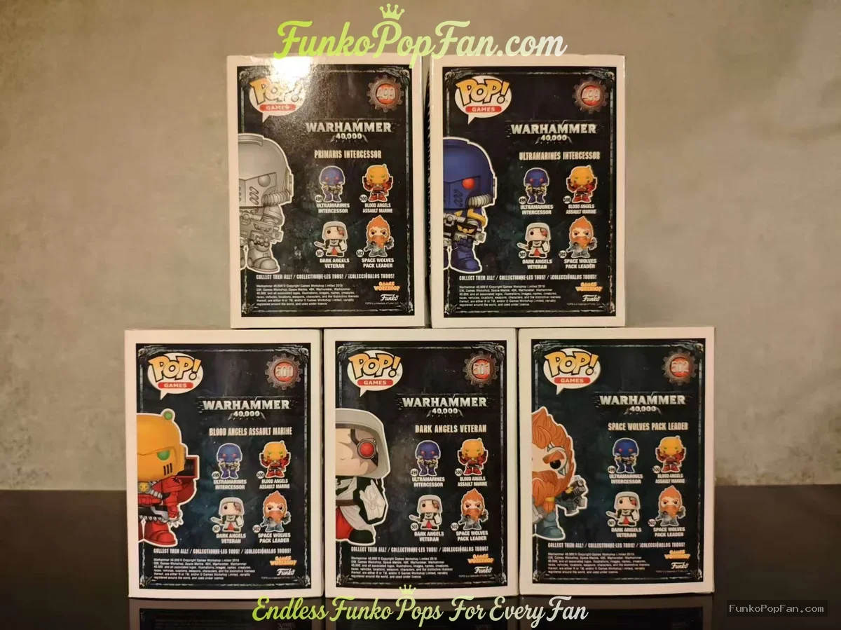 Bundle Funko Pop Warhammer 40000 #499 Primaris Intercessor / Ultramarines Intercessor / #500 Blood A - Funko Pop Figure