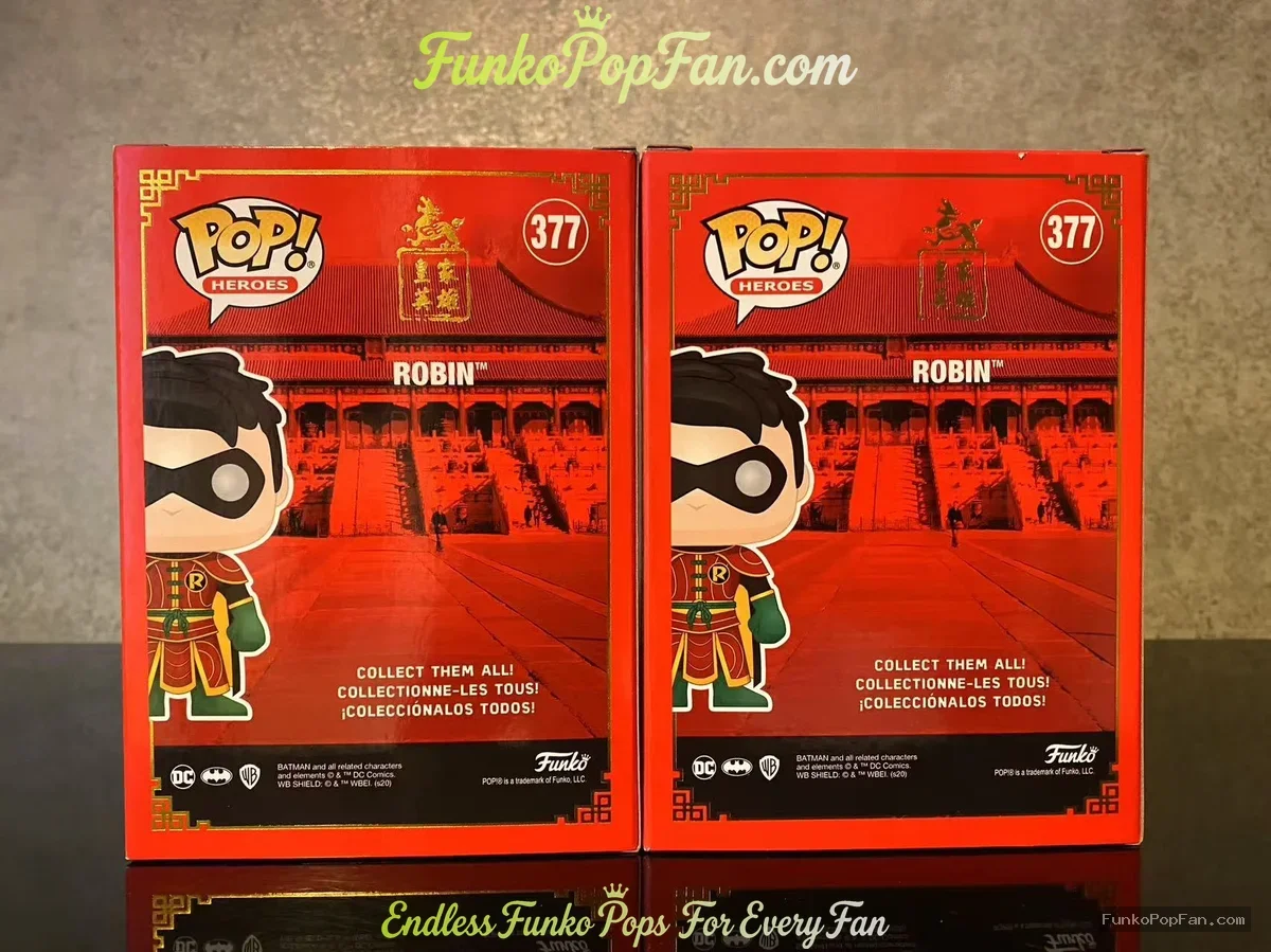 Lot of 2 Funko Pop! DC Heroes #377 Robin Chase + Robin Imperial Patina (2021 Summer Convention Limit - Funko Pop Figure