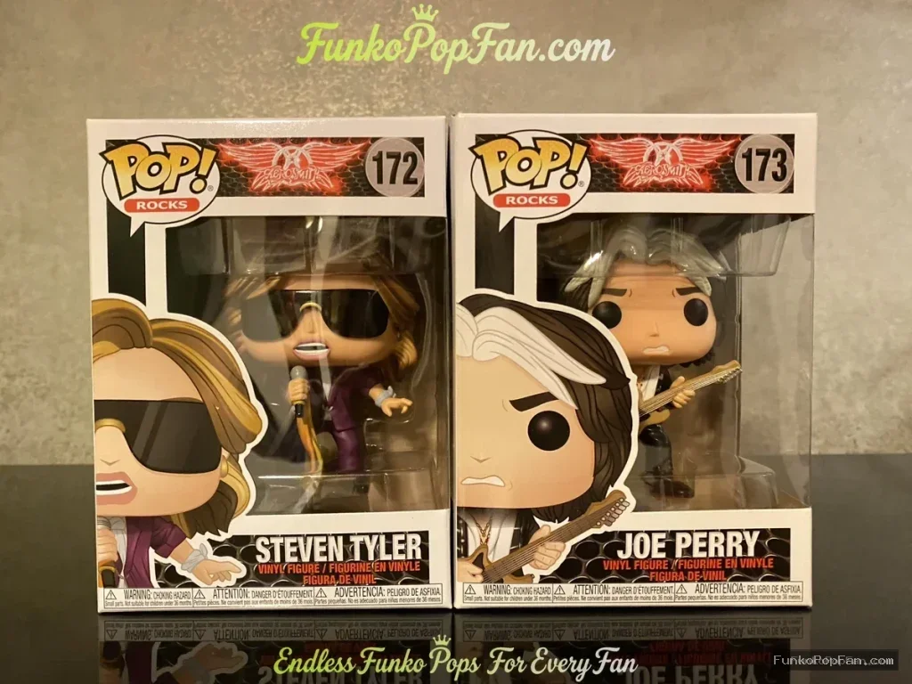 #172/#173 Pop Rocks Aerosmith Steven Tyler / Joe Perry Vinyl Figure Bobblehead Vaulted Collectible With Protector Funko Pop Figure