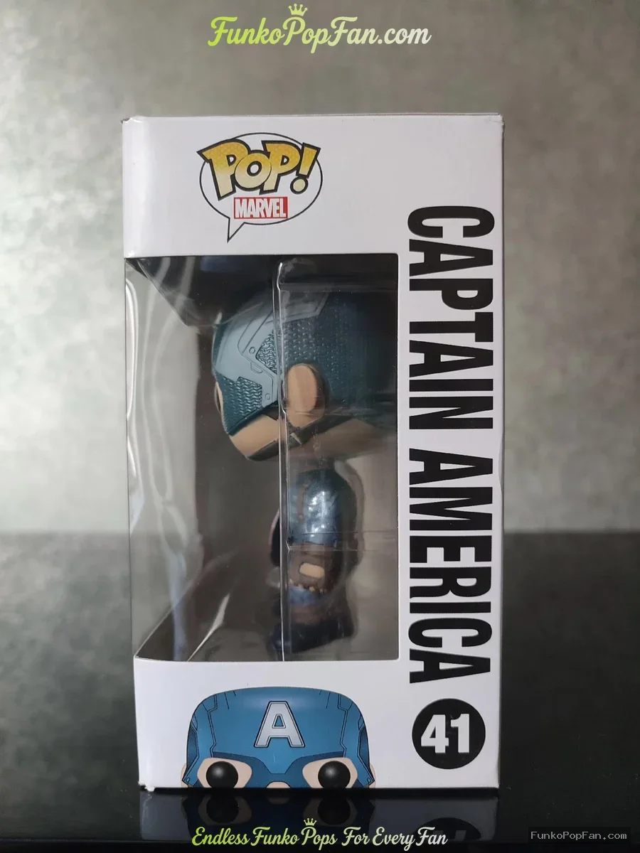 Funko Pop! Marvel Captain America #41 Vinyl Figure Bobblehead Vaulted Collectible With Protector - Funko Pop Figure