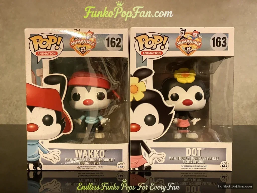 Bundle Funko Pop! Animation Animaniacs #162 Wakko / Dot #163 Vinyl Figure Bobblehead Vaulted Collectible With Protector Funko Pop Figure