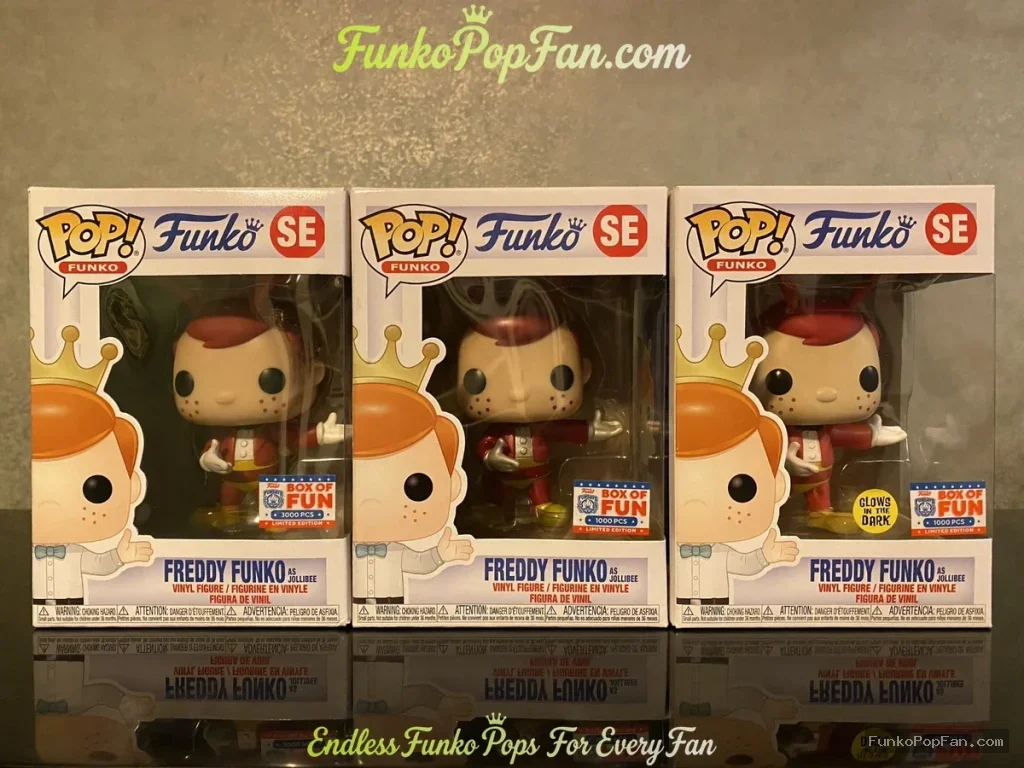 Freddy Funko as Jollibee SE Box Of Fun 1000 Glows in the dark /1000 /3000 Vinyl Figure Bobblehead Vaulted Collectible With Protector Funko Pop Figure