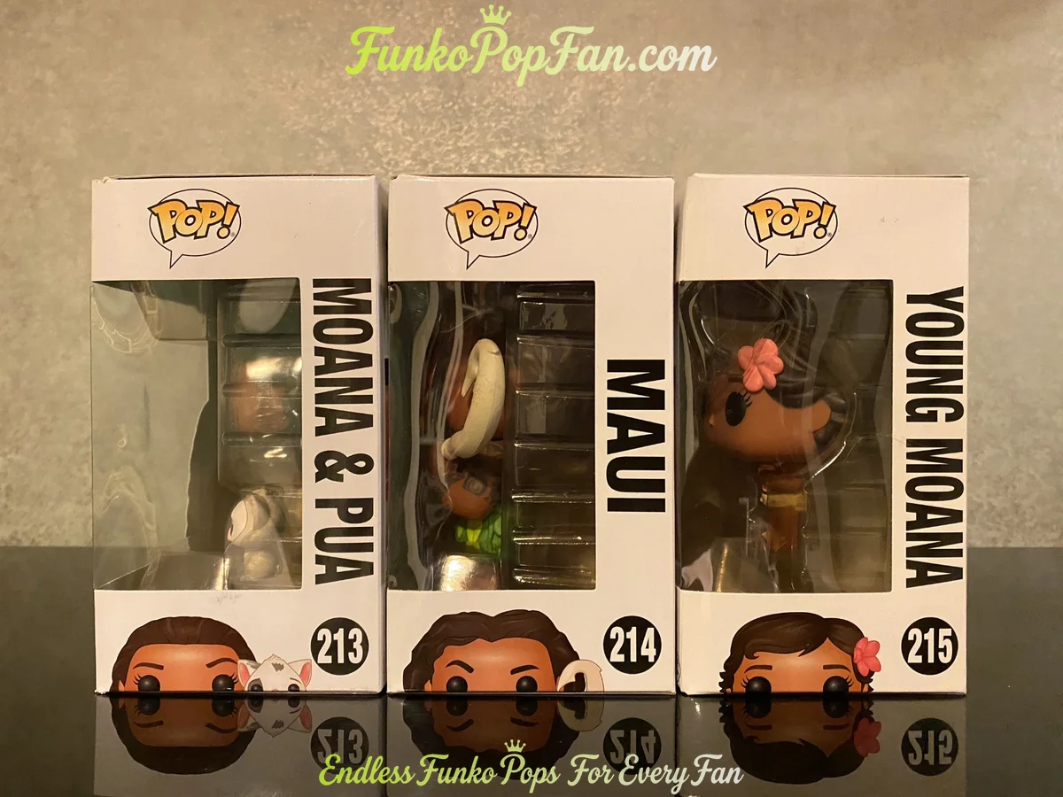 Bundle Funko Pop! Disney Moana #213 Moana & Pua / Maui #214 / Young Moana #215 Vinyl Figure Bobblehe - Funko Pop Figure