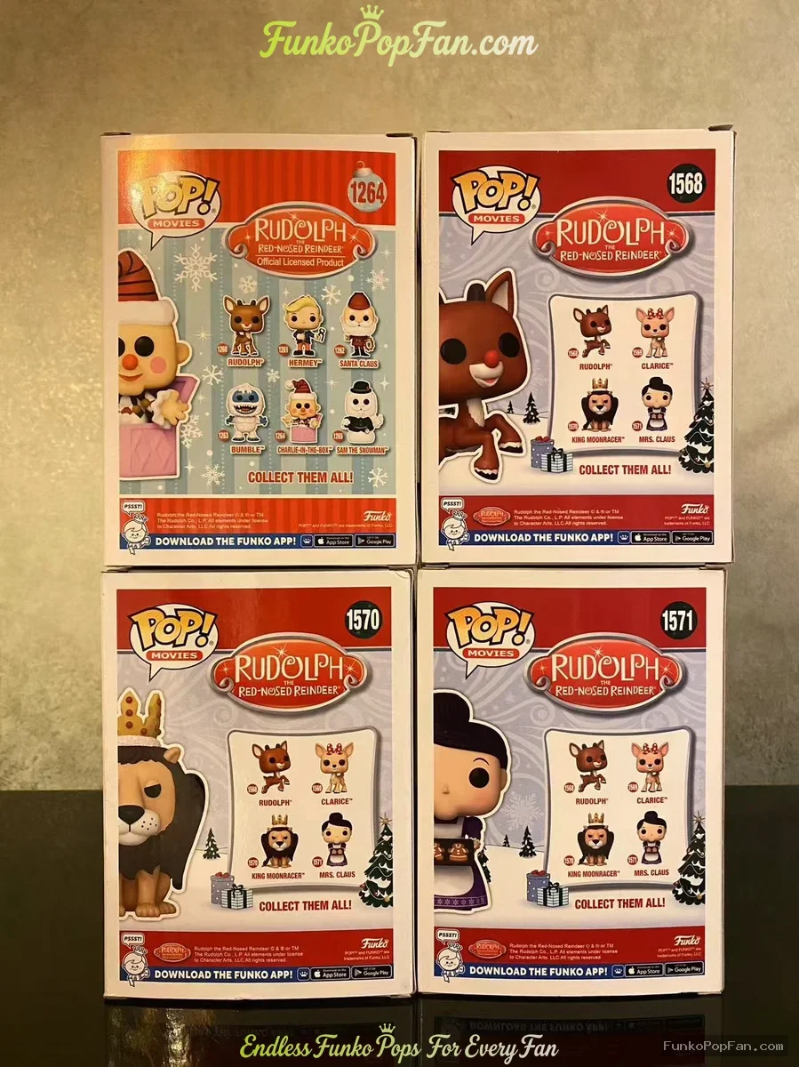 Bundle Funko Pop! Rudolph The Red-Nosed Reindeer #1264 Charlie-in-the-Box / Rudolph #1568 / King Mon - Funko Pop Figure