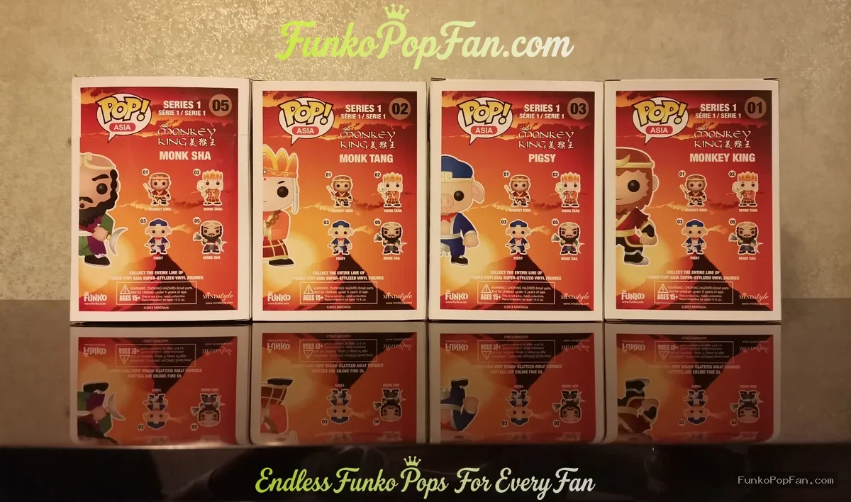 Bundle Funko Pop! Asia Monkey King #01 Monkey King + #02 Monk Tang + #03 Pigsy + #05 Monk Sha Vinyl  - Funko Pop Figure