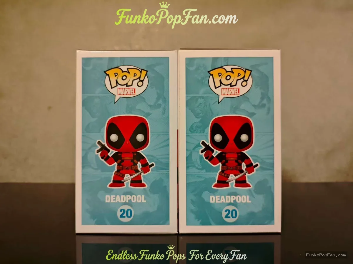 Funko Pop! Marvel Universe #20 Deadpool (Red) + #20 Deadpool (Blue/Grey Hot Topic Exclusive) Lot of  - Funko Pop Figure