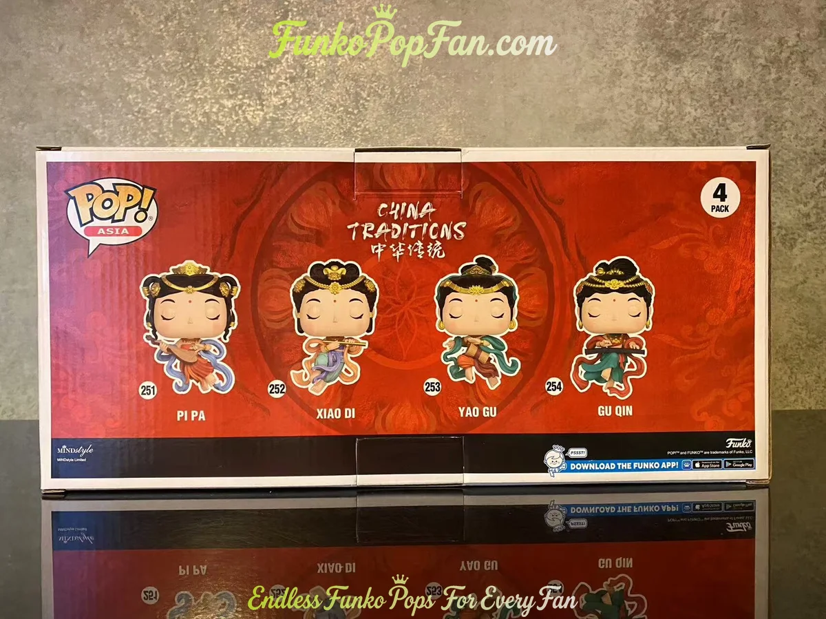 Bundle Funko Pop! #475 Asia China Traditions Pi Pa / Xiao Di / Yao Gu / Gu Qin Vinyl Figure Bobblehe - Funko Pop Figure