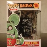#15 Rat Fink Gray Chrome 2019 Exclusive Vinyl Figure Bobblehead Vaulted Collectible With Protector Funko Pop Figure