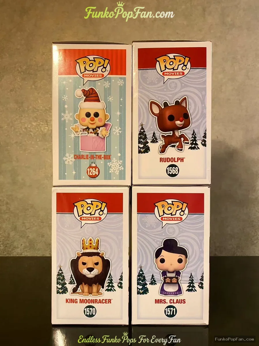 Bundle Funko Pop! Rudolph The Red-Nosed Reindeer #1264 Charlie-in-the-Box / Rudolph #1568 / King Mon - Funko Pop Figure