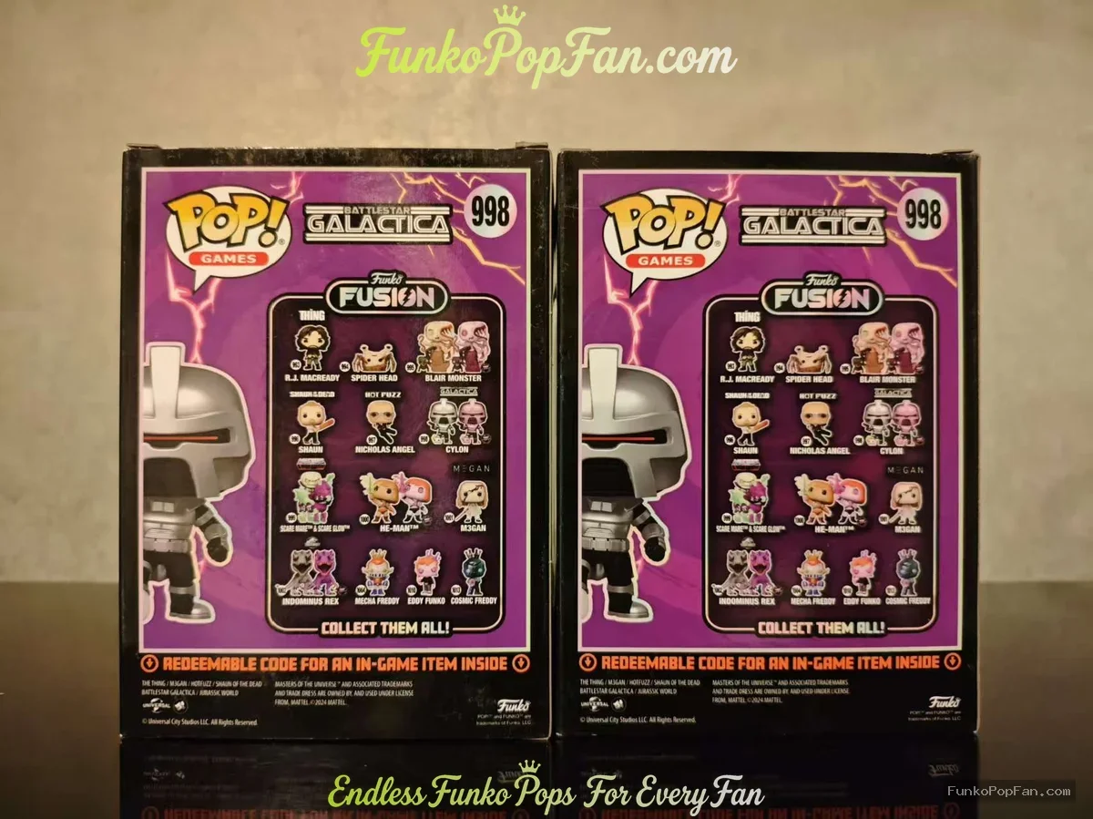 Bundle Funko Pop! Fusion Games #998 Cylon (Silver Common + Pink Chase) Vinyl Figure Bobblehead Vault - Funko Pop Figure