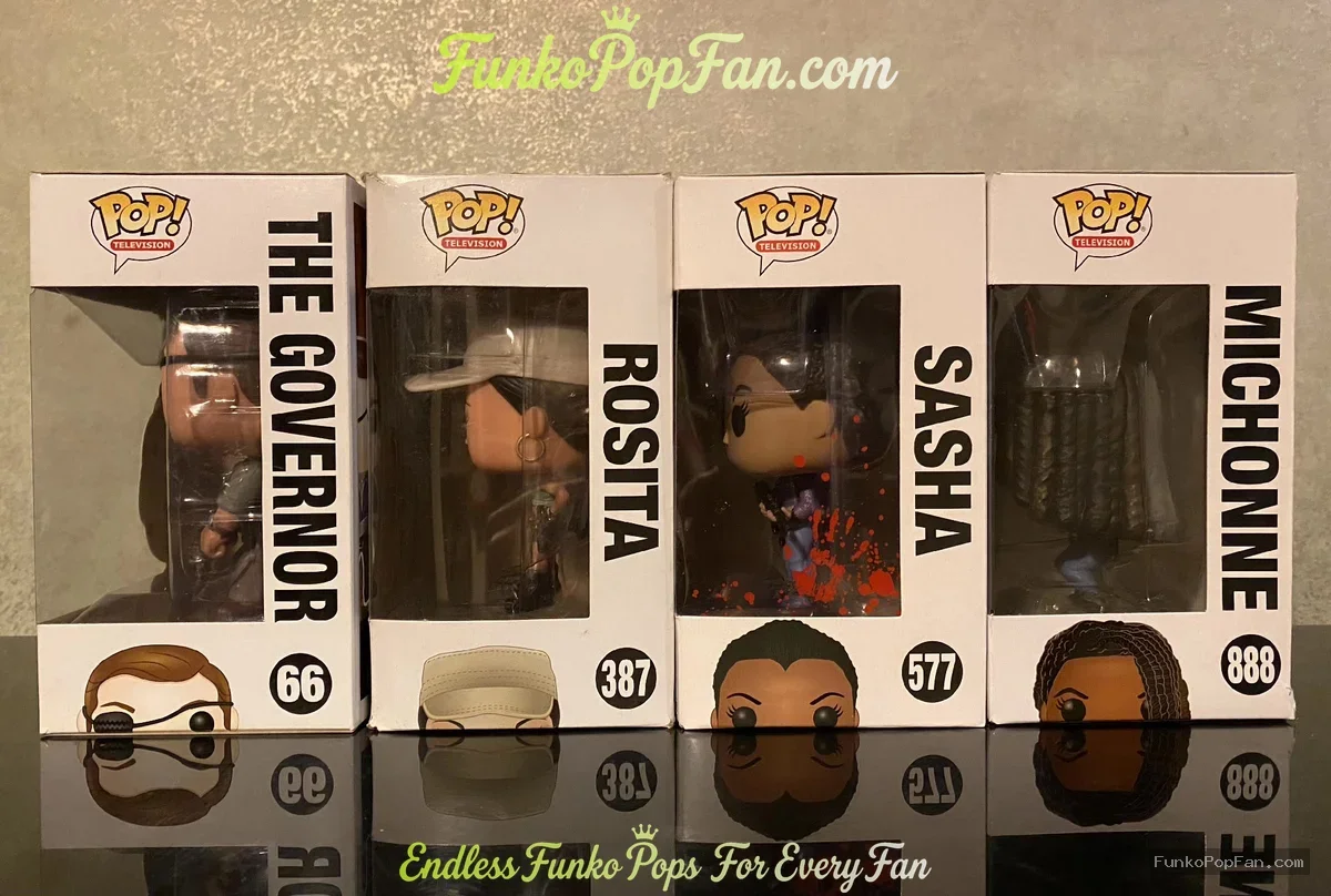 Bundle Funko Pop! TV The Walking Dead Lot of 4 #66 The Governor + #387 Rosita + #577 Sasha + #888 Mi - Funko Pop Figure