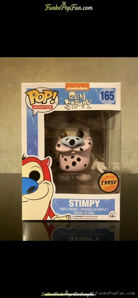 Animation Ren and Stimpy #165 Stimpy (Chase) Vinyl Figure Bobblehead Vaulted Collectible With Protector Funko Pop Figure