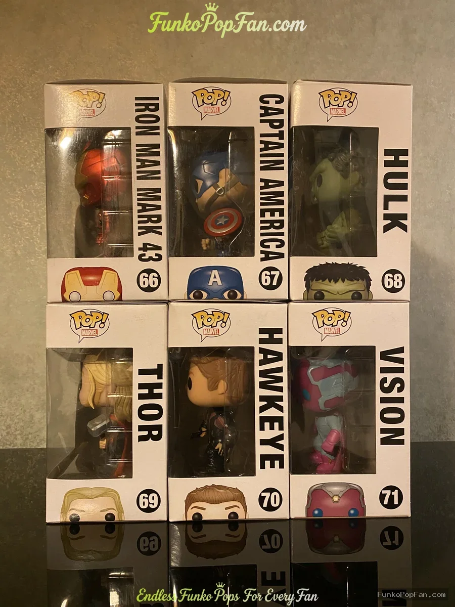 Bundle Funko Pop! Marvel Avengers #66 Iron Man Mark 43 / Captain America #67 / Hulk #68 / Thor #69 / - Funko Pop Figure