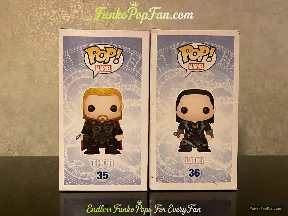 Funko Pop! Marvel Thor The Dark World #35 Thor + #36 Loki Vinyl Figure Bobblehead Vaulted Collectibl - Funko Pop Figure