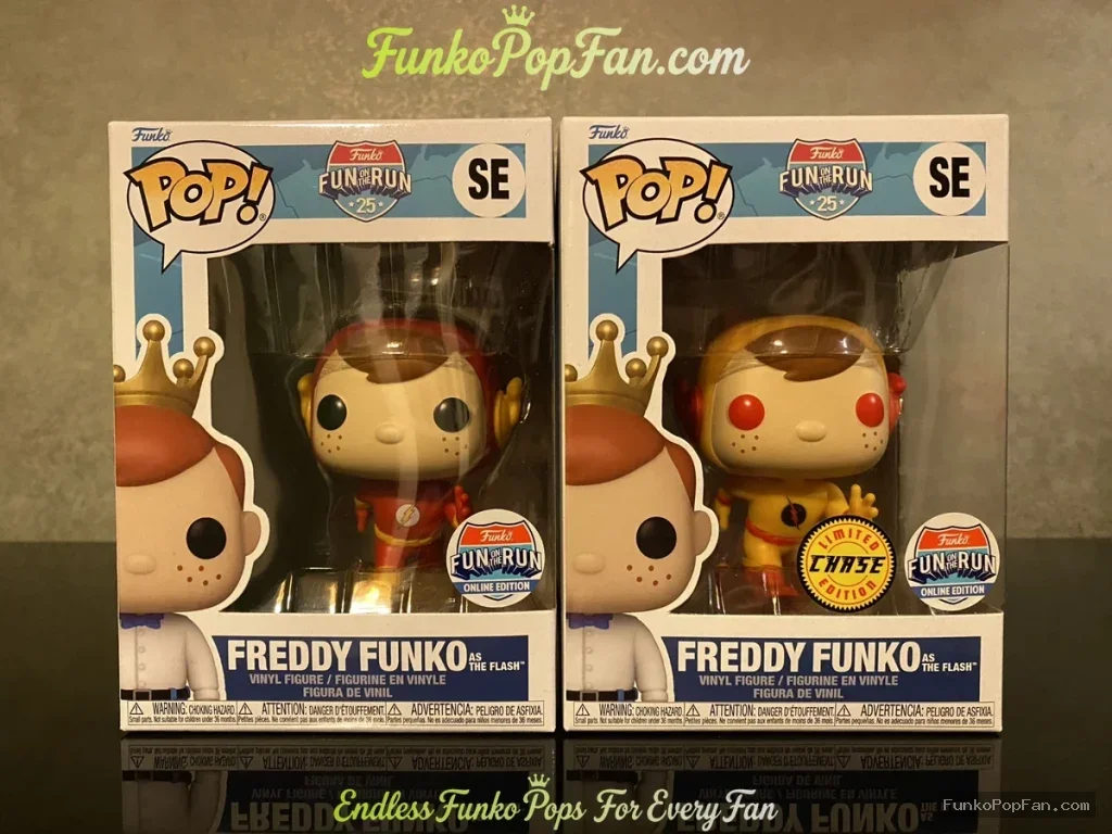 Freddy Funko as DC The Flash Chase + Normal Fun on the Run Exclusive Vinyl Figure Bobblehead Vaulted Collectible With Protector Funko Pop Figure