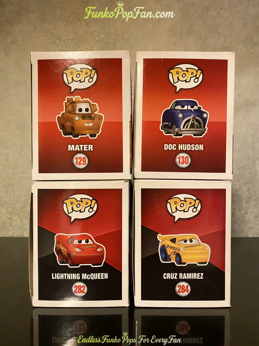 Bundle Funko Pop Cars #129 Mater (Doc Hudson #130 Lightning McQueen #282 Cruz Ramirez #284) Vinyl Fi - Funko Pop Figure