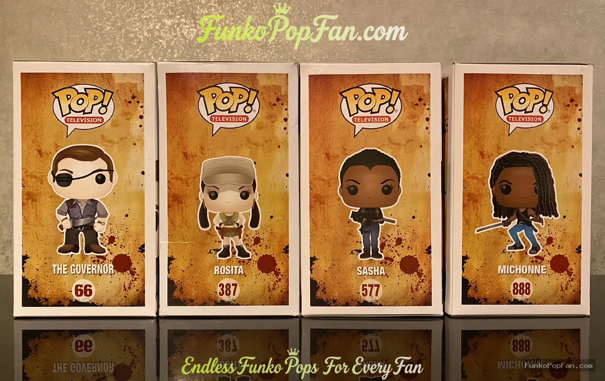 Bundle Funko Pop! TV The Walking Dead Lot of 4 #66 The Governor + #387 Rosita + #577 Sasha + #888 Mi - Funko Pop Figure