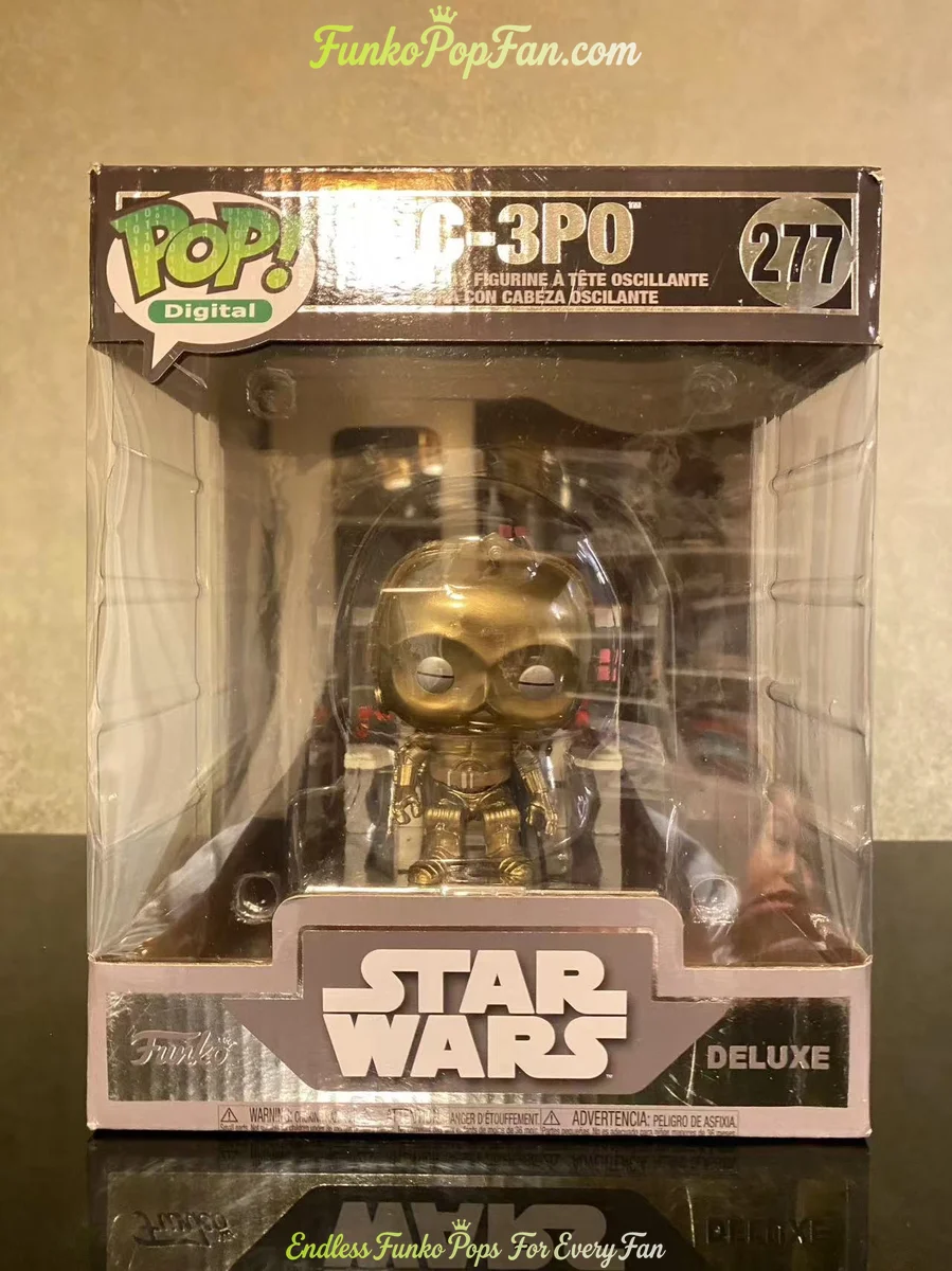 Star Wars Deluxe #277 C-3PO Vinyl Figure Bobblehead Vaulted Collectible With Protector Funko Pop Figure
