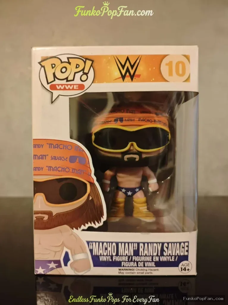 WWE #10 Macho Man Randy Savage Vinyl Figure Bobblehead Vaulted Collectible With Protector Funko Pop Figure
