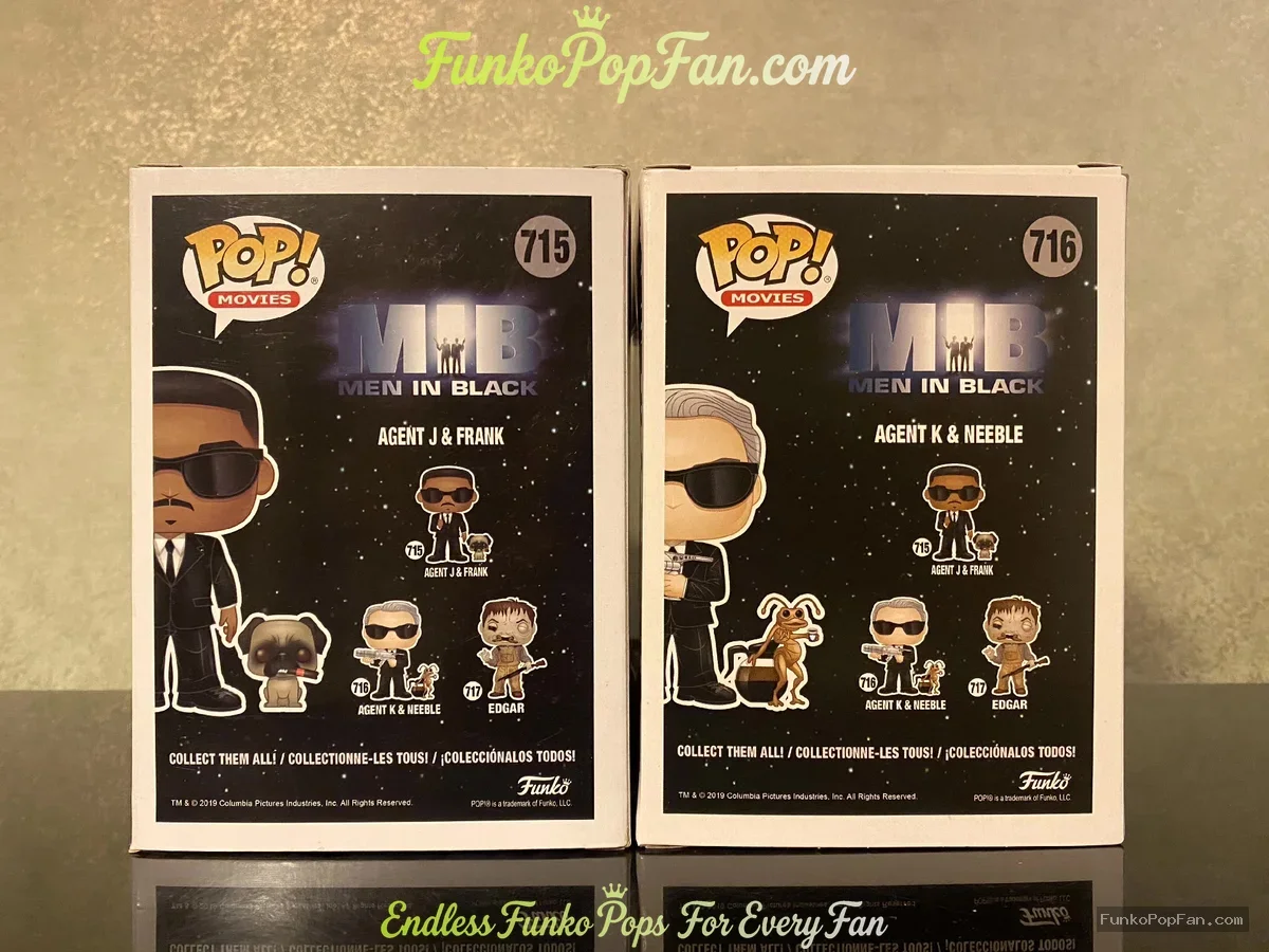 Funko Pop! Movies Men in Black #715 Agent J & Frank / Agent K & Neeble #716 Vinyl Figure Bobblehead  - Funko Pop Figure