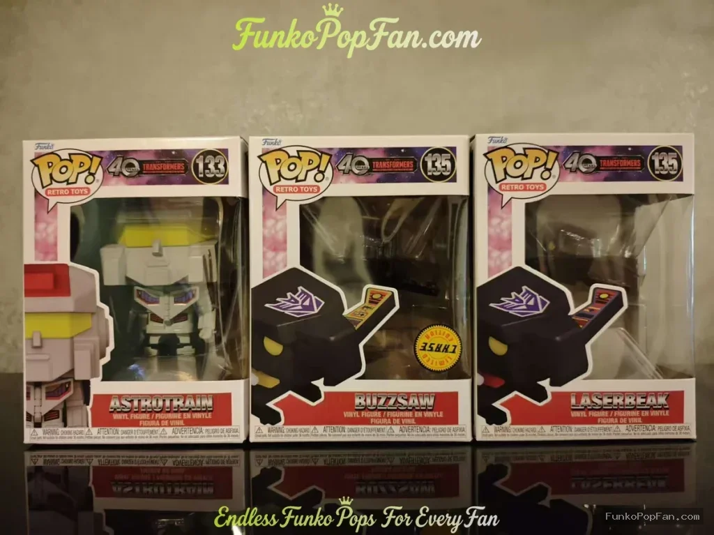 Bundle Funko Pop! Transformers Generations #133 Astrotrain / Buzzsaw #149 / Laserbeak #156 Vinyl Figure Bobblehead Vaulted Collectible With Protector Funko Pop Figure