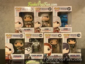 Bundle Funko Pop! Assassin's Creed Altair #23 / Ezio #21 / Edward #23 / Plague Doctor #24 / Elise #56 / Jacob Frye #73 Vinyl Figure Bobblehead Vaulted Collectible With Protector Funko Pop Figure