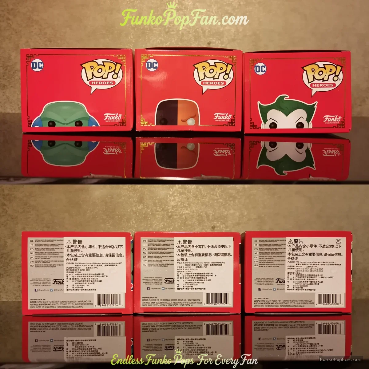 Bundle Funko Pop! DC Heroes #399 Martian Manhunter / Deathstroke #368 / The Joker #404 Vinyl Figure  - Funko Pop Figure