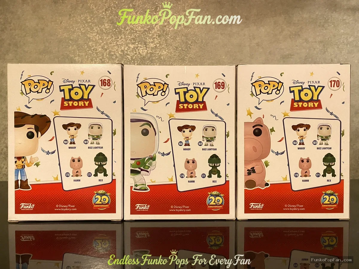 Funko Pop! Disney Pixar Toy Story 20th Anniversary #168 Woody + #169 Buzz Lightyear + #170 Hamm Viny - Funko Pop Figure