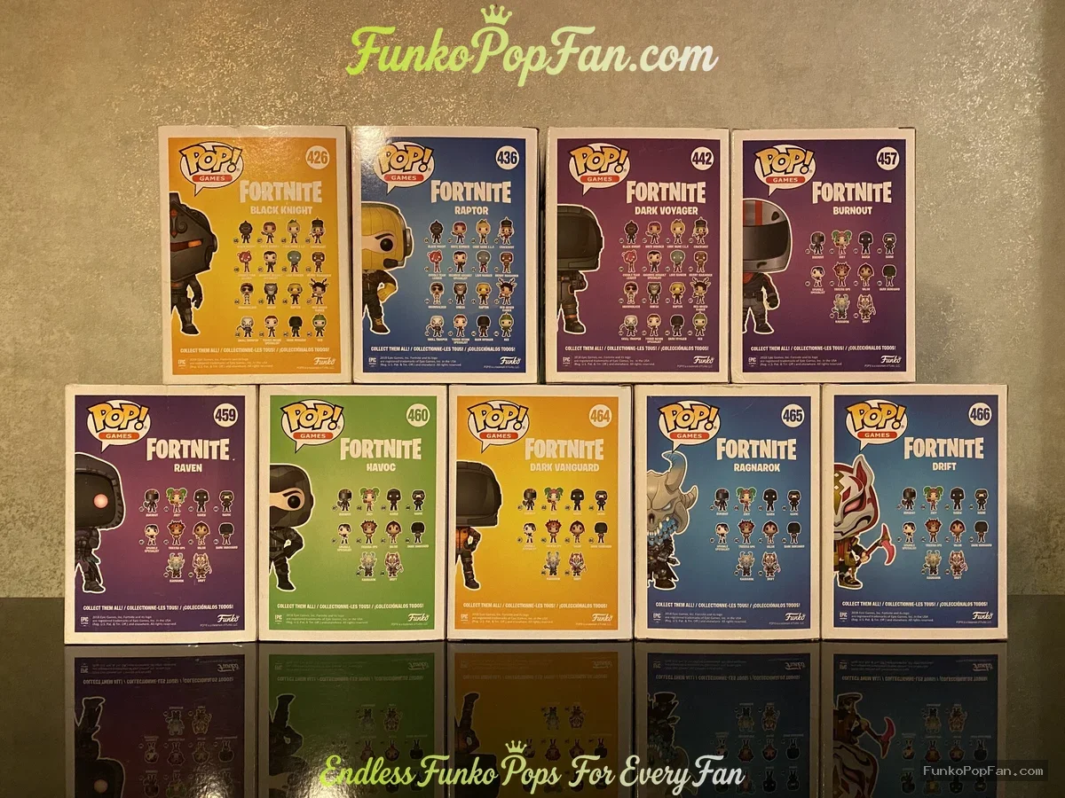 Bundle Funko Pop! Games Fortnite #459 Black Knight / Raptor #436 / Dark Voyager #442 / Burnout #467  - Funko Pop Figure