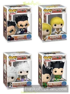 Bundle Funko Pop #2088/#2089/#2090/#2091 Hunter x Hunter Gon Freecss / Killua Zoldyck / Kurapika / Leorio Vinyl Figure Bobblehead Vaulted Collectible With Protector Funko Pop Figure