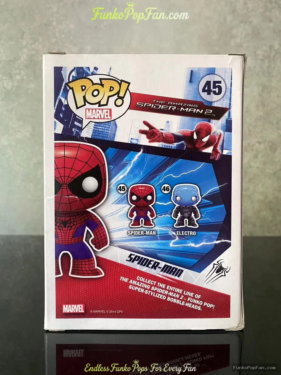 Funko Pop! Marvel The Amazing Spider-Man 2 #45 Spider-Man Vinyl Figure Bobblehead Vaulted Collectibl - Funko Pop Figure