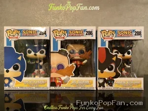 Bundle Funko Pop Sonic Emerald Collection #284 Sonic with Emerald / Dr. Eggman #286 / Shadow with Chao #288 Vinyl Figure Bobblehead Vaulted Collectible With Protector Funko Pop Figure