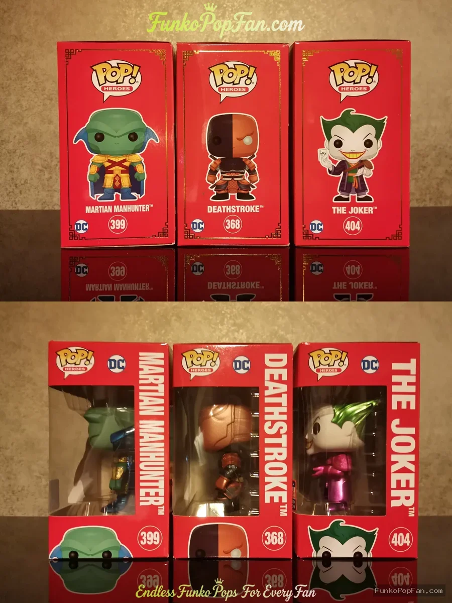Bundle Funko Pop! DC Heroes #399 Martian Manhunter / Deathstroke #368 / The Joker #404 Vinyl Figure  - Funko Pop Figure