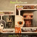 Animation Attack on Titan #21 Mikasa Ackermann / Colossal Titan #23 Vinyl Figure Bobblehead Vaulted Collectible With Protector Funko Pop Figure