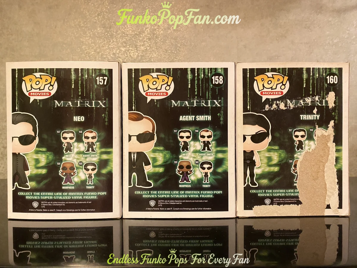 Bundle Funko Pop! Movies The Matrix #157 Neo / Agent Smith #158 / Trinity #160 Vinyl Figure Bobblehe - Funko Pop Figure