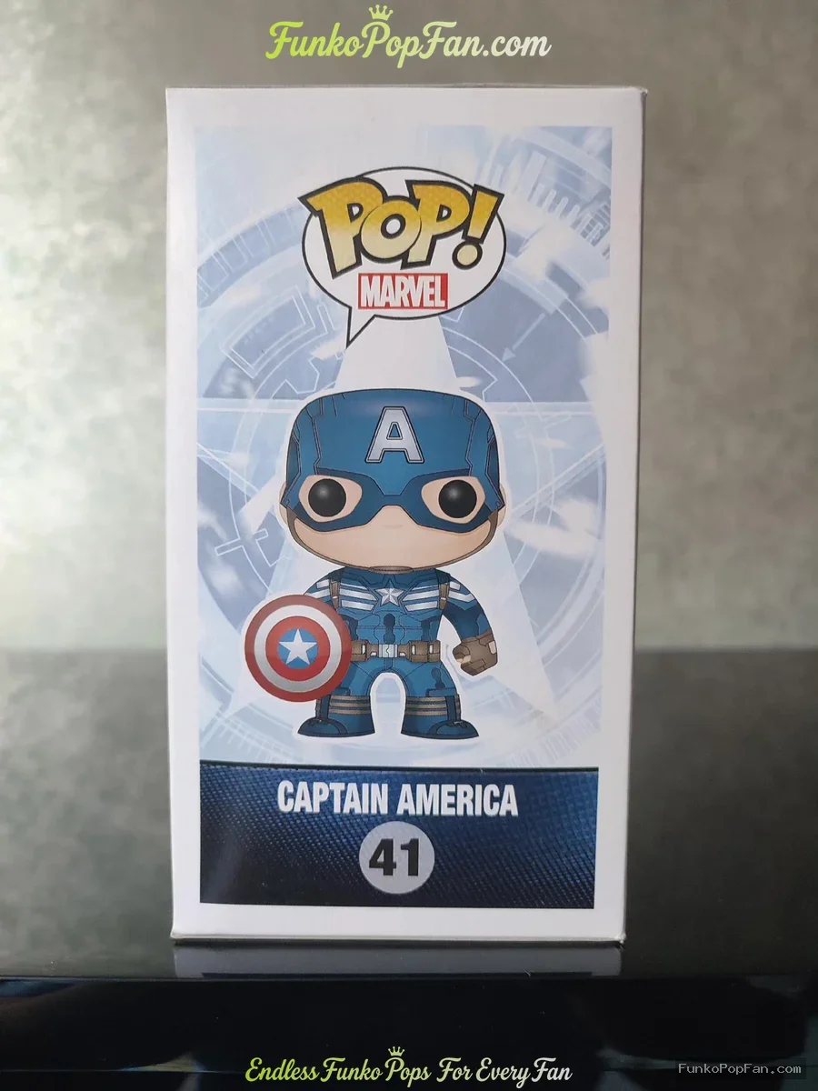 Funko Pop! Marvel Captain America #41 Vinyl Figure Bobblehead Vaulted Collectible With Protector - Funko Pop Figure