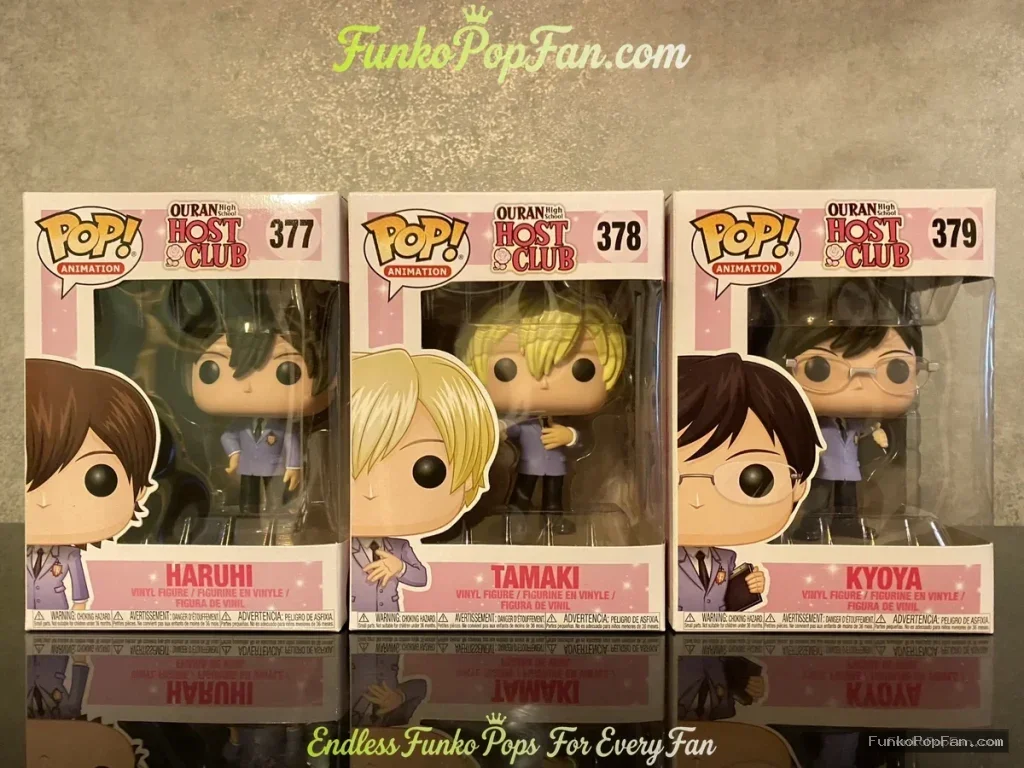 Bundle Funko Pop! Animation Ouran High School Host Club #377 Haruhi + #378 Tamaki + #379 Kyoya Vinyl Figure Bobblehead Vaulted Collectible With Protector Funko Pop Figure