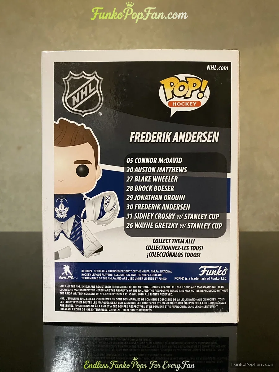 Funko Pop! Hockey Toronto Maple Leafs #30 Frederik Andersen (Canada Exclusive) Vinyl Figure Bobblehe - Funko Pop Figure